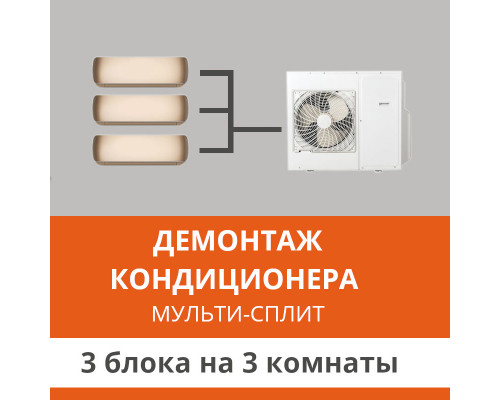 Демонтаж мульти сплит-системы Ultima Comfort на 3 блока (на 3 комнаты)